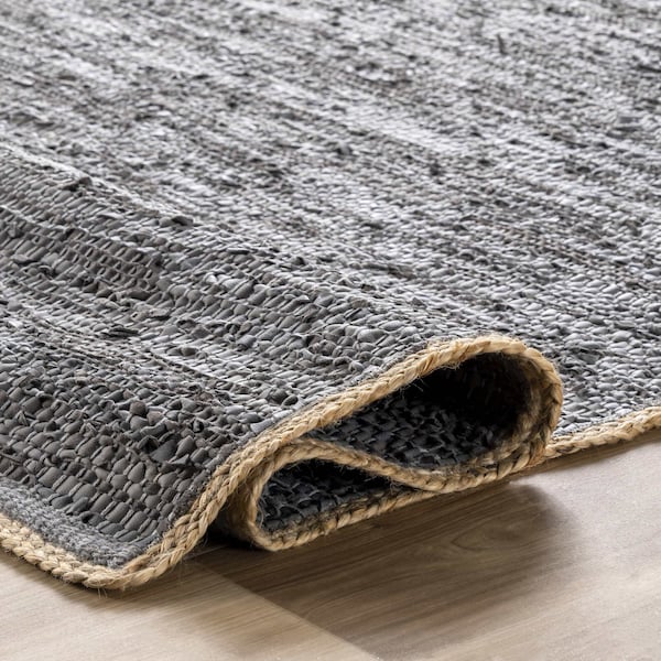 Sabby Hand Woven Leather Flatweave Area Rug 3ft X 5ft